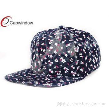 Womens Cotton Floral Flat Brim Baseball Hats With Washed De